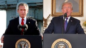 donald trump opposite George W. Bush 